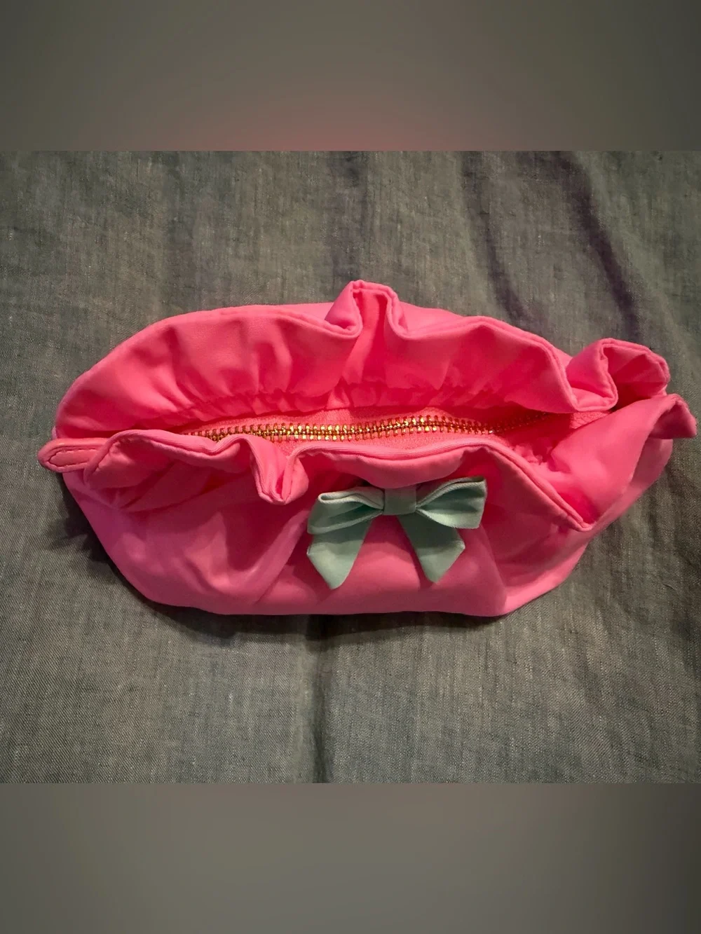 Stoney Clover Lane Bow Pouch in Bubblegum/ Sky